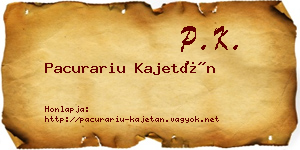 Pacurariu Kajetán névjegykártya